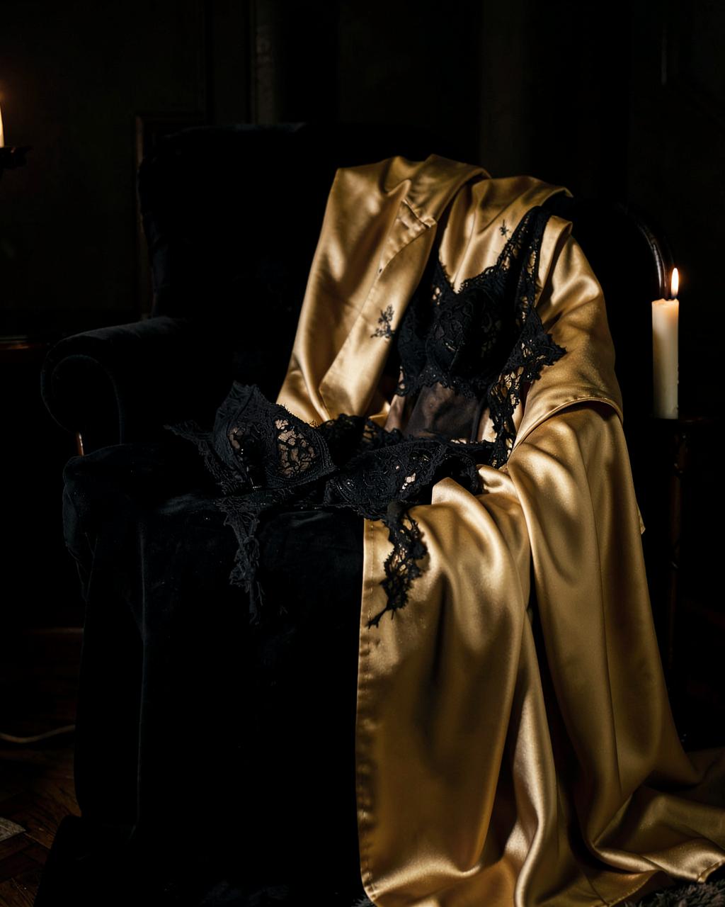 Parure de dentelle Noire — Lingerie & parures Golden Temptation